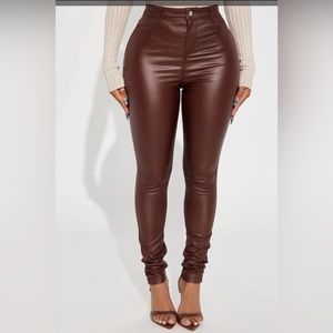 Fashion Nova “Sammie” High Rise Pants Cognac